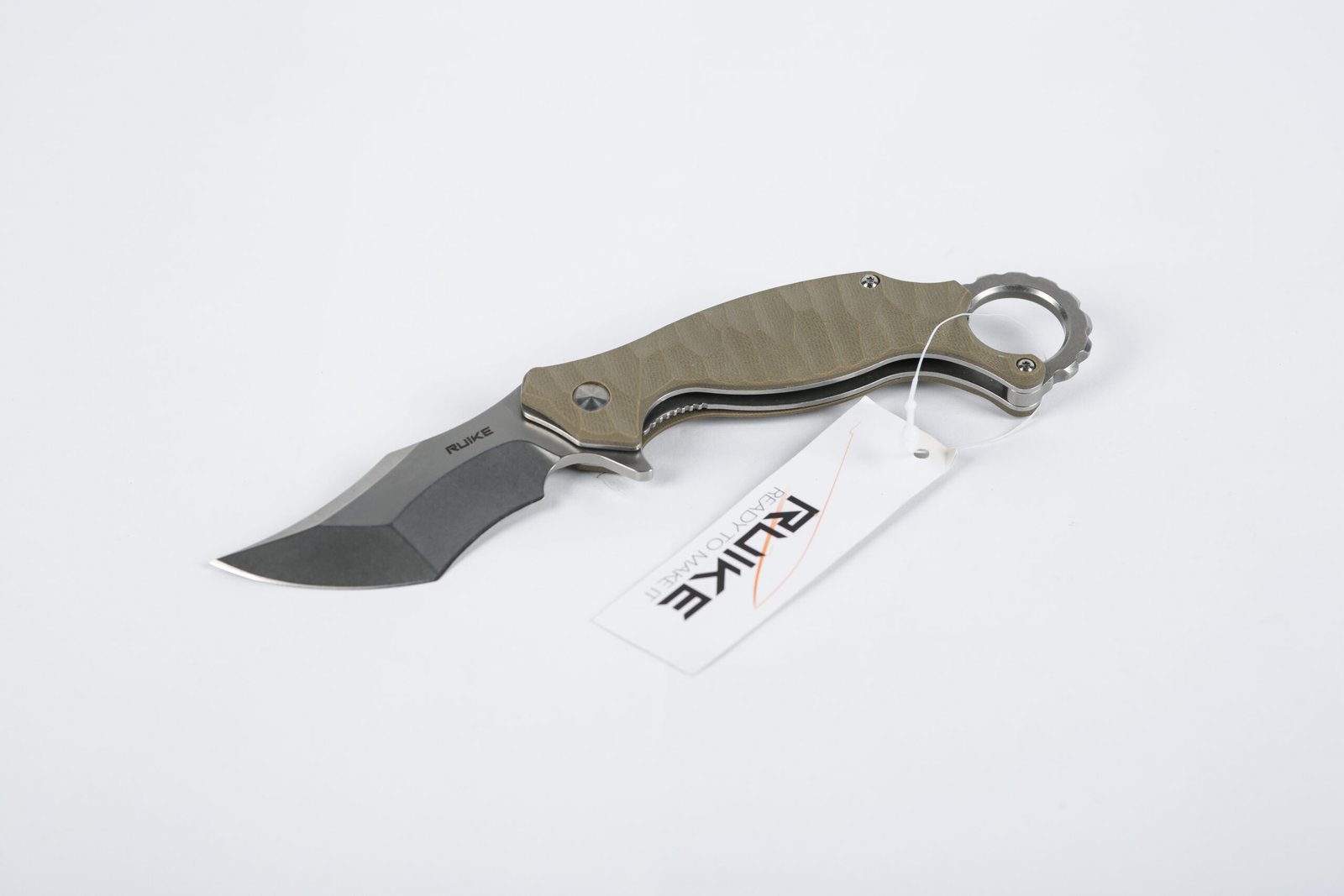 7X4A1155 Ruike P881‑W Folding Karambit Knife – Sand Coyote G10 - Image 1