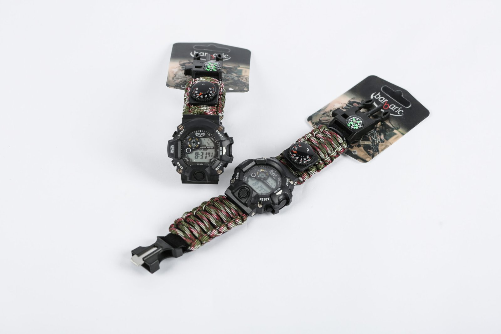 7X4A1180 Bar Baric Multi-Functional Paracord Survival Watch - Image 1